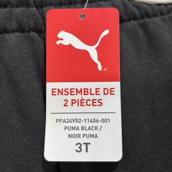 PUMA 2 Pc.Jogger set,pouch pocket crewneck top,elastic waist/cuff pants,fleece - Picture 6 of 10